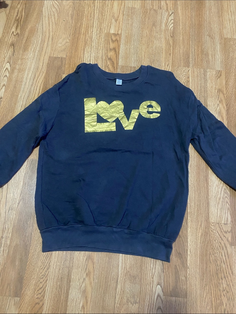 Alternative Apparel Navy Sweatshirt with Gold 'Love' Graphic